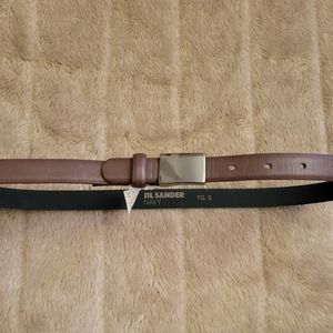 NEW tags Jill Sander leather belt with silver buckle, Barney's tags